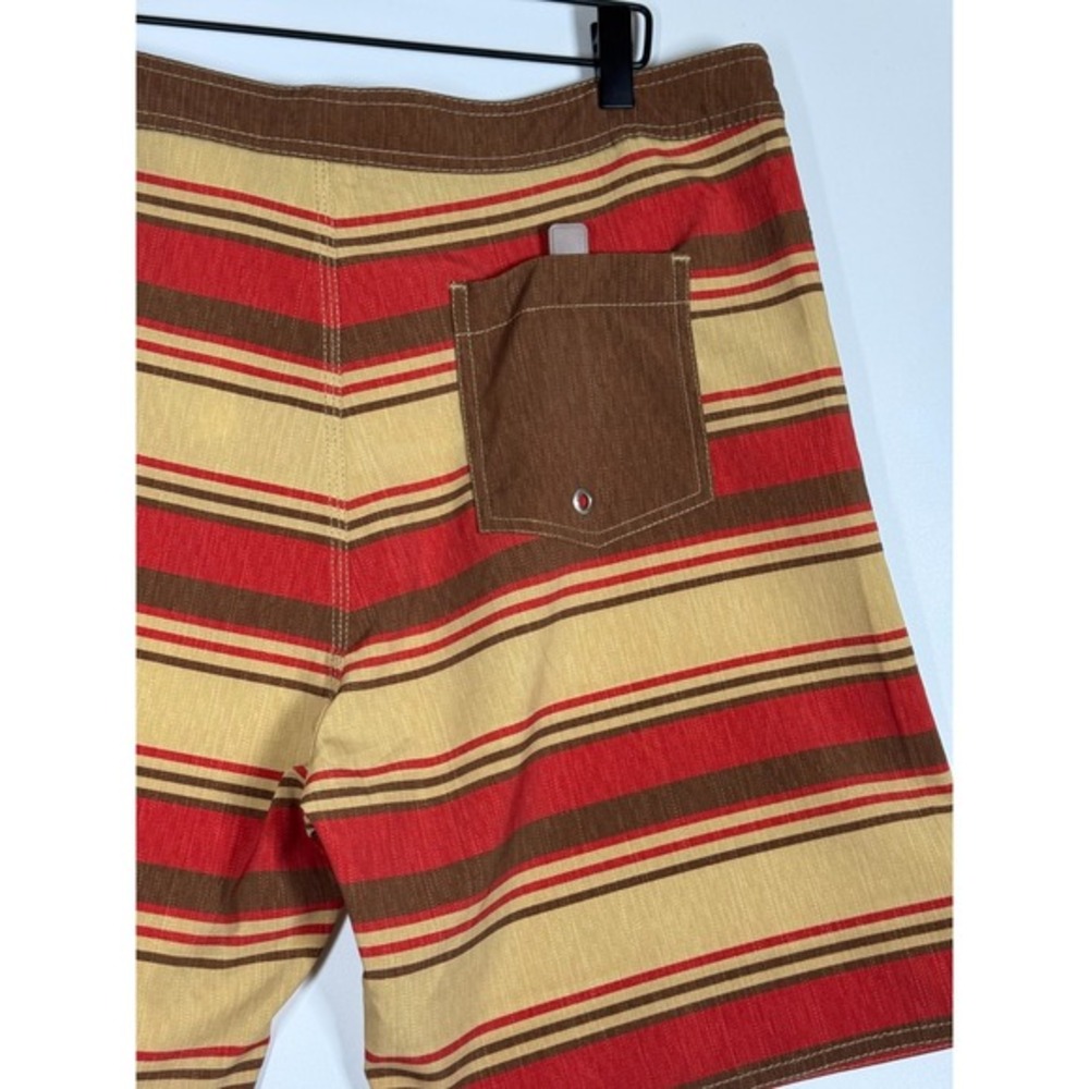 Santa Cruz Board Shorts Mens 36 Brown Red Tan Stripe Surf Swim Trunks Skate‎ - Picture 6 of 16